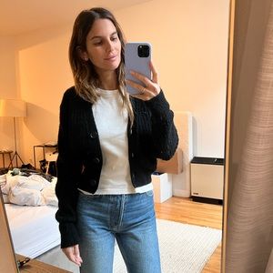 & Other Stories Black Button Sweater